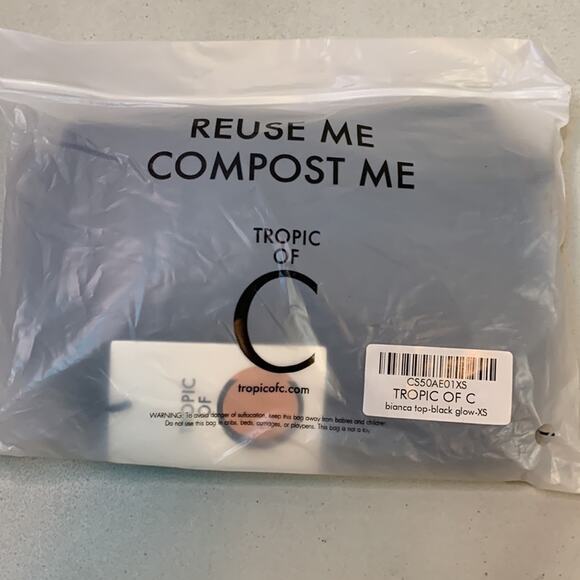 TROPIC OF C bianca top in black glow | XS NWT - Picture 3 of 9